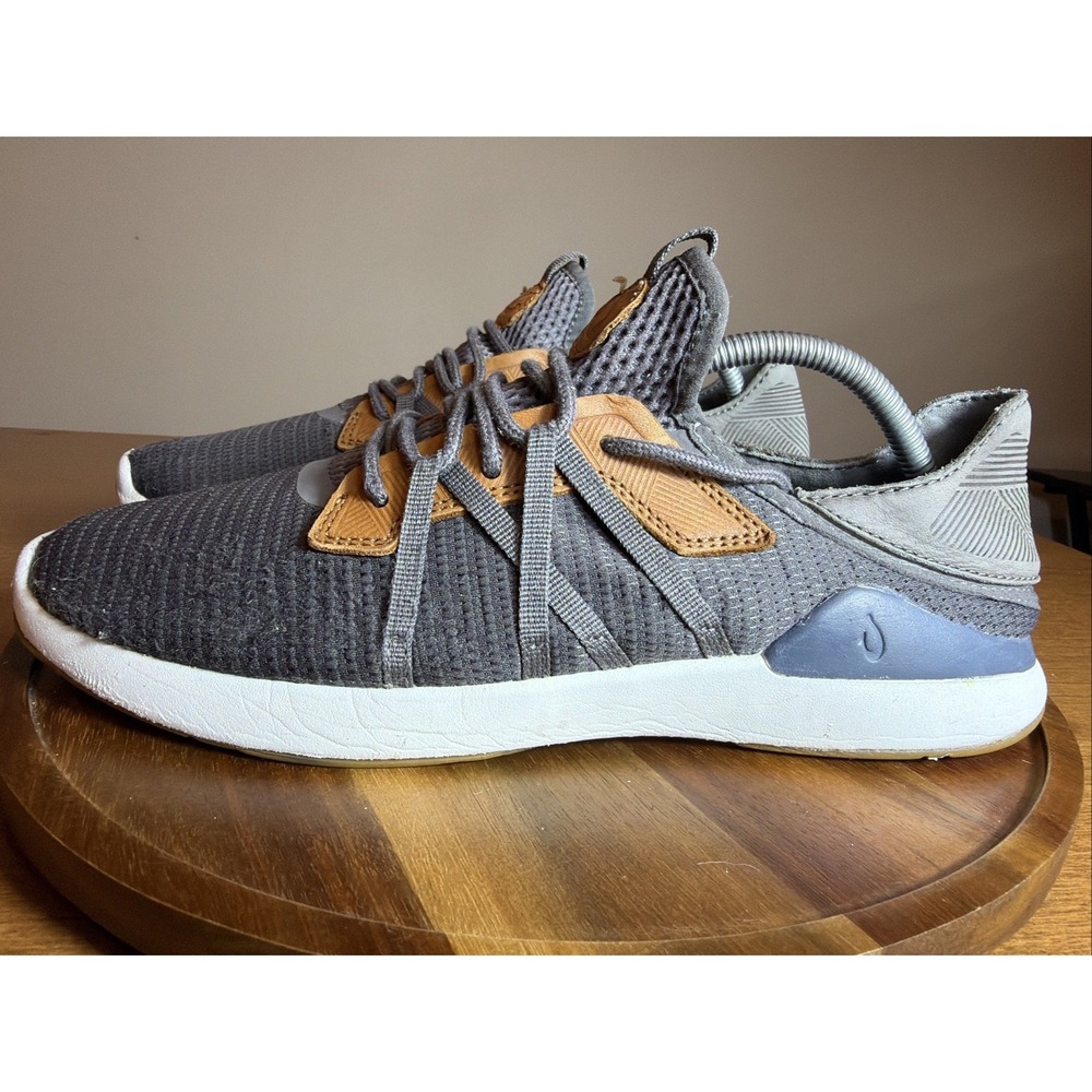 OluKai Mio Li Mens 10440-PVVI Gray Mesh Athletic Slip On Shoes Size 10.5